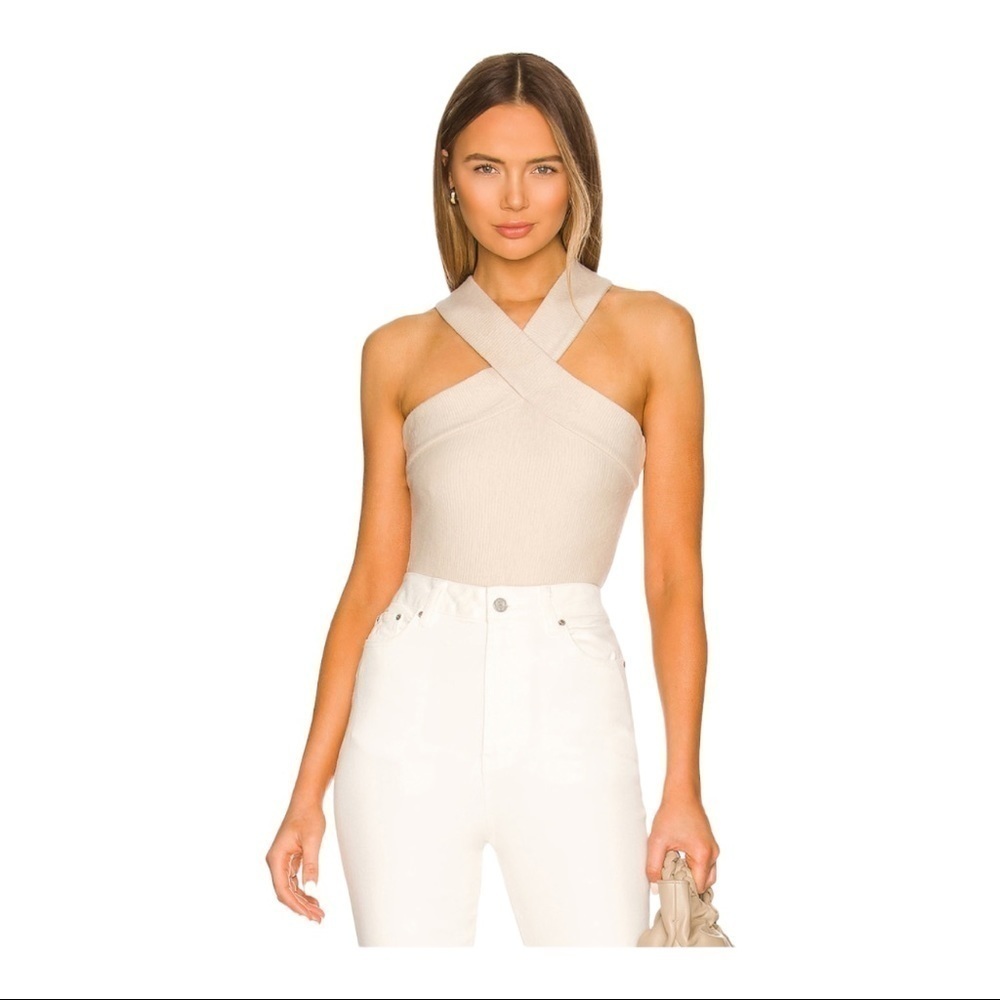BB Dakota Bodysuit Steve Madden Top Floor Crisscross Halter Neck Thong Back - Picture 3 of 10
